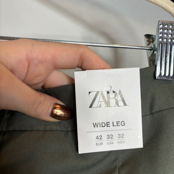 NWT Zara Men’s Suit Pants Dark Green 32W - Picture 8 of 9